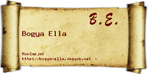 Bogya Ella névjegykártya